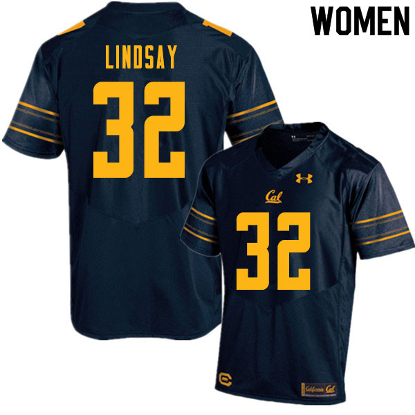 Women #32 JJ Lindsay Cal Bears College Football Jerseys Sale-Navy